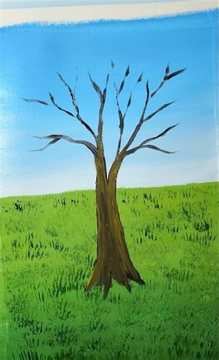 Let’s paint tree trunk #acrylicpainting #shorts