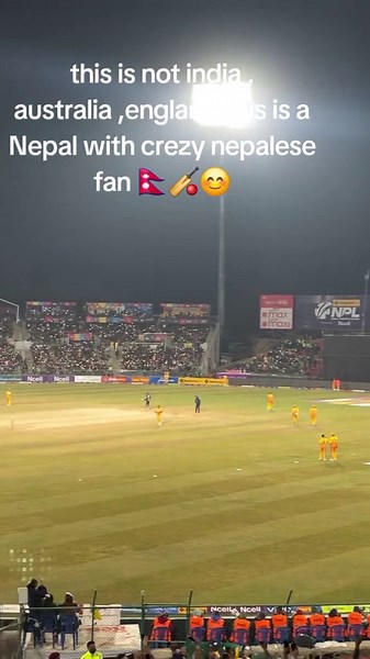 This is not india ,australia ,england this is a Nepal with crezy nepalese fan ❤️🇳🇵🏏 NPL#nepalcricket #cricketlover #cricketfan #highlight #fyp @Nepal Premier League @Andrew Leonard Cricket