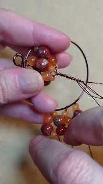 Making a Tree-of-life Pendant (Number 293) with Carnelian and Poppy Jasper Beads on Deep Brown Wire