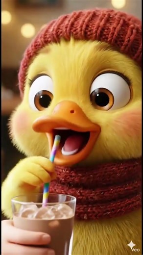 “First time at a coffee shop… lesson learned ☕😂”winnietheduck #duckcafe #cute3d#shorts #viral