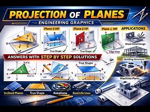 Projection of Planes – 1 | Engineering Graphics Made Easy (CAD Method)