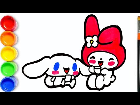 Drawing and Coloring Cinnamoroll, Hello Kitty