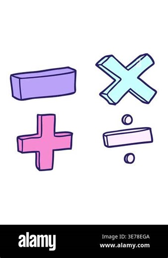 jiggle motion animation of cartoon math symbols Stock Video Footage - Alamy