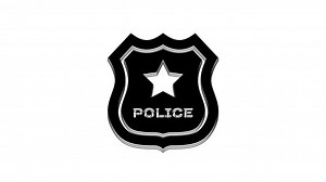 Black Police Badge Icon Isolated White Background Sheriff Badge Sign