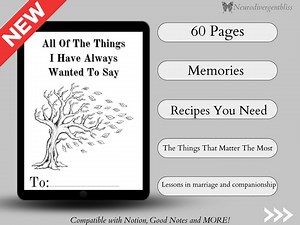 End of Life Memory Book: Grief Journal, Recipes, Lessons (PDF) - Etsy
