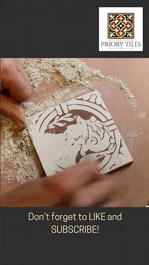 Stage 2 of creating a medieval tiles.
