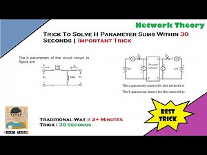 Trick to Solve H Parameter Sums | H Parameter Numerical | Two Port Network Tricks | Network Theory