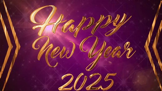 Happy New Year 2025 4K Stylish Text Animation