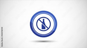 No Alcohol Symbol Animation Graphic Design Prohibition Icon Against Drinking Motion Background