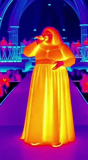 The singer sang affectionately on stage, but his sphincter couldn't hold on... The thermal imaging camera captured this