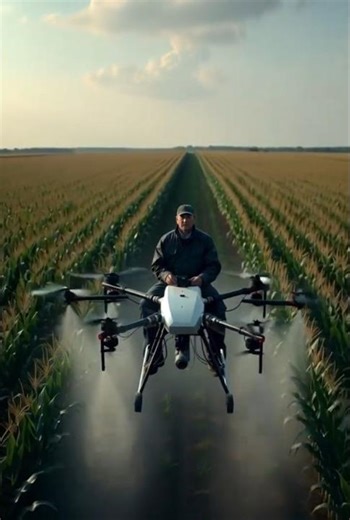 Super Fast Drone Spray in Cauliflower Field