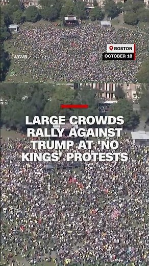 Large crowds rally against Trump at 'No Kings' protests across the US