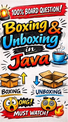 Boxing & Unboxing in Java🔥| Learn in 30 Sec🤯#icse#computer#boxing#unboxing#icse10#shorts#ytshorts