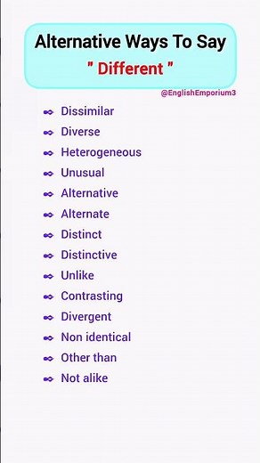 Other Ways To Say "Different" / Synonyms / Vocabulary ‪@EnglishEmporium3‬ #english #shorts #viral #yt