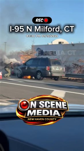 🚨Car Fire | Traffic Alert | I-95 N | Milford🚨 @3:30 PM 01/15/2026- Connecticut State Police Trooper was on scene at Exit 40 on I-95 N in Milford attempting to extinguish a vehicles engine compartment that caught fire. Milford Fire Department Milford, CT was responding. Expect sole traffic delays and use caution when driving through the area. Will update if we get more info. | On Scene Media New Haven County