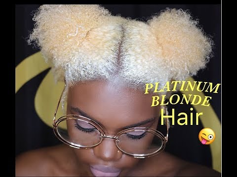 HOW I BLEACH & TONE MY Natural hair FROM BLACK TO PLATINUM BLONDE