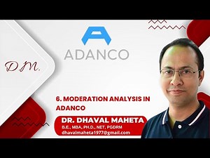 6. Moderation Analysis in ADANCO || Dr. Dhaval Maheta