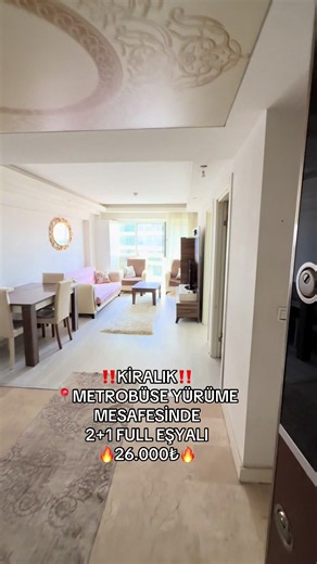 Metrobüse Yürüme Mesafesinde 2 1 Full Eşyalı Kiralık Daire — İstanbul