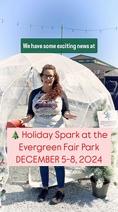 🎄 We are excited to announce Holiday Spark at the Evergreen Fair Park! Save the date for December 5-8, 2024 for a fun holiday event for the community. Don’t miss the rentable igloos, light displays, carolers, make and takes, fire pits and s’mores, holiday bazaar and more! We are looking for vendors for the Fair Foundation holiday bazaar! Learn more at evergreenfairfoundation.com. See you in December! #evergreenstatefair #holidaybazaar #craftfair #happyholidays #igloo | Evergreen State Fair