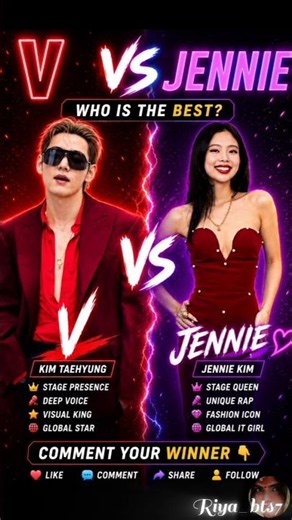 V and Jennie💜💓 Who is the best for you❓ #short #viral #ytshort #korea