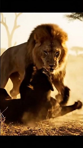 Panther VS Lion #animalshowdown #wildlife