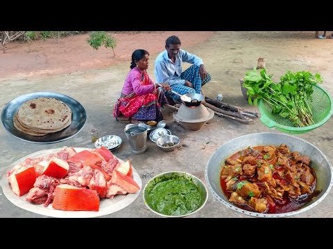 delicious😋PORK CURRY with CHUTNEY and PARATHA cooking and eating TRIBAL FAMILY || pork masala curry