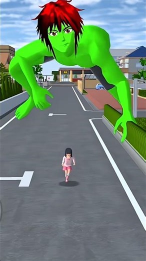 Green monster attack Little mio 😱 #sakura#sakuraschoolsimulator #trending #viral#youtubeshorts