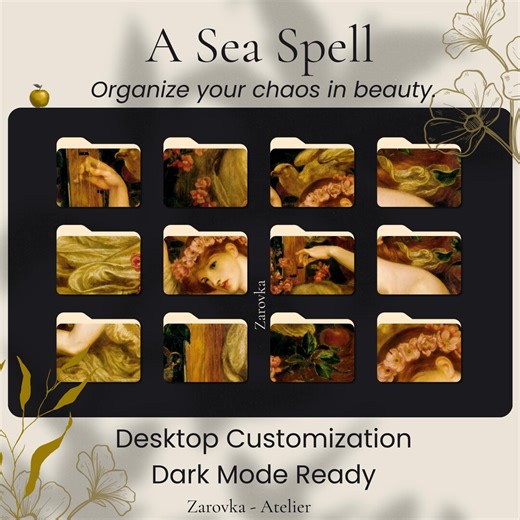 Desktop Custom Folder Icons - A Sea Spell - Screen Mac Customization