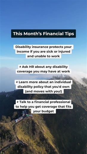 12K views · 78 reactions | Add these items to your to-do list this month! #GetDisabilityInsurance . Video Text: ["This Month's Financial Tips: Disability insurance protects your income if you are sick or injured and unable to work. (1) Ask HR about any disability coverage you may have at work, (2) Learn more about an individual disability policy that you'd down (and moves with you!), (3) Talk to a financial professional to help you get coverage that fits your budget."] | Life Happens | Facebook