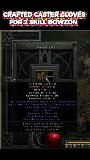 I Crafted Caster Gloves For 2 Skill Bowzon #diablo2resurrectedbuild #diablo2r #games