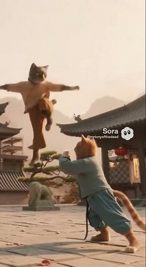 #AI Kung-Fu Cats! #Sora2