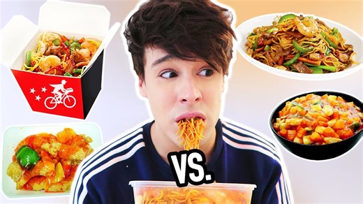 Takeout vs Homemade Chinese Noodles and Chicken Taste Test