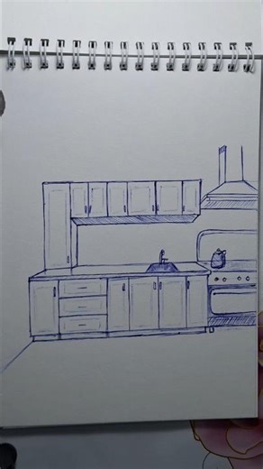 How to draw a kitchen | drawing tutorial #miko_shine #drawing