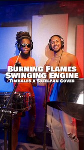 We had so much fun making this 😭😭😭😭😭 Burning Flames - Swinging Engine Timbales x Steelpan Cover w/ @Timbales_guy #Steelpan | Joshua Regrello