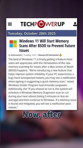 Windows 11 BSOD Memory Scan