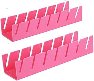 Hat organizer for baseball caps 2 Pack Acrylic hat rack for storing and displaying up to 14 Baseball Caps for organization and storage in bedroom dresser or closet Pink