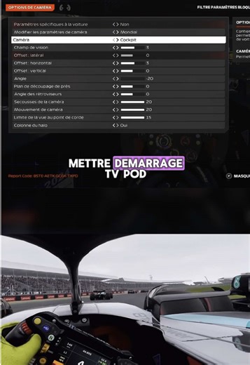 Meilleurs paramètres caméra sur F1 24 ! #fyp #f1 #gaming #simracing #f124 #camera #setting