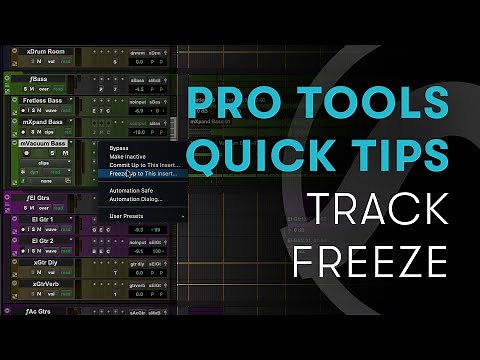 Pro Tools Quick Tips: Track Freeze