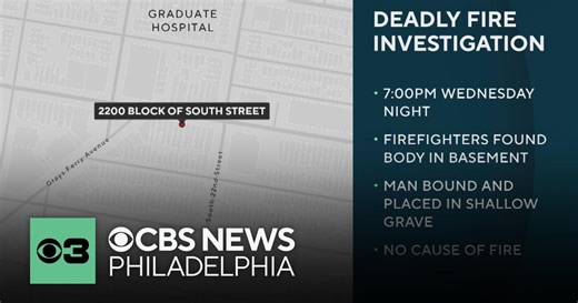 Deadly fire investigation after man found in the basement of a building in Graduate Hospital