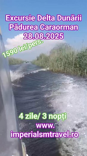 ✨ MAGIA DE LA CAPĂTUL LUMII: DELTA DUNĂRII – SULINA & PĂDUREA CARAORMAN ✨ 🌿 Din program: 🚤 Sulina – cel mai estic oraș al României, unde Dunărea își dă ultima îmbrățișare cu Marea Neagră 🏝️ Plaja Sulina – nisip fin, ape limpezi și un peisaj sălbatic de poveste 🌳 Pădurea Caraorman – dune de nisip spectaculoase și Stejarul Îngenuncheat, un colos de peste 400 de ani 🦩 Croazieră în inima Deltei – canale ascunse, păsări rare și peisaje de neuitat 🙏 Mănăstirile Dobrogei – locuri încărcate de spi