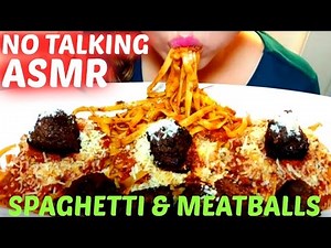 *No Talking* ASMR Homemade Spaghetti and Meatballs Noodles MUKBANG 먹방 Eating Show suellASMR