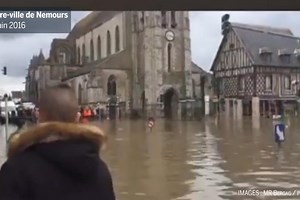 Crue du Loing : le centre-ville de Nemours inondé en cours d’évacuation