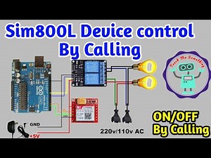 Arduino GSM Sim 800L Relay control ON/OFF By calling || GSM Sim 800L incoming call control device