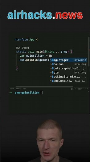 A Quintillion with BigInteger #java #shorts #coding #airhacks