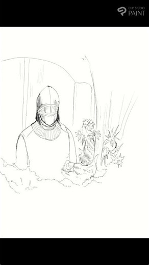 花に埋もれた騎士｜Pen Drawing Timelapse #shots
