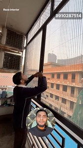 Balcony German Pleated Mesh Door Fitting #germanpleatedmesh #AluminiumWindowdoors | Raza Interior