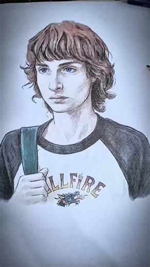 Drawing Mike from Stranger Things | Realistic Sketch 🔥 #Shorts