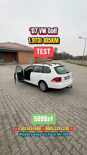 29K views · 146 reactions | TEST: ‘07 VW Golf V 1.9TDI 105KM za 5999zł | Skup AUT Puck Kaszub | Facebook