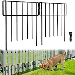 Thrivinest Animal Barrier, 20 Pack No Dig Decorative Fences, 17in(H) x20ft(L) Rustproof Metal Wire Small Garden Fence Border for Dogs Rabbits