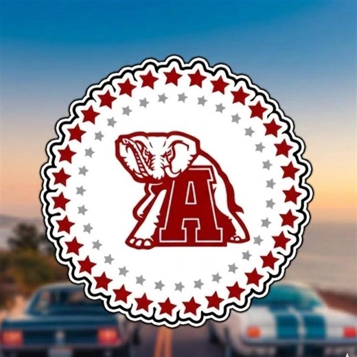 Alabama Roll Tide Star Emblem Sticker | Crimson Tide College Spirit Vinyl Decal - Etsy
